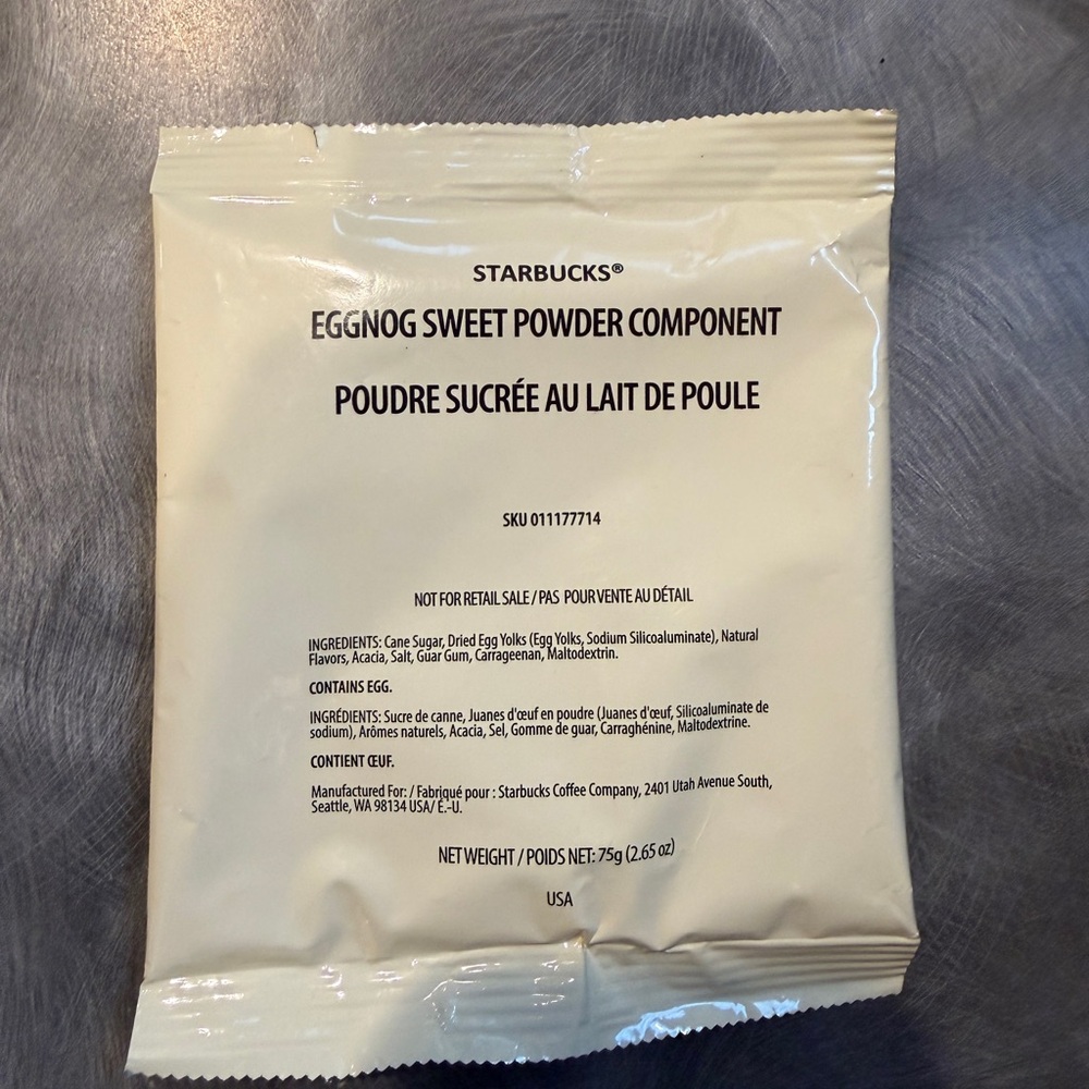Starbucks Eggnog Sweet Powder Component - Cream Packet